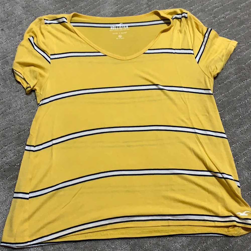 yellow striped top